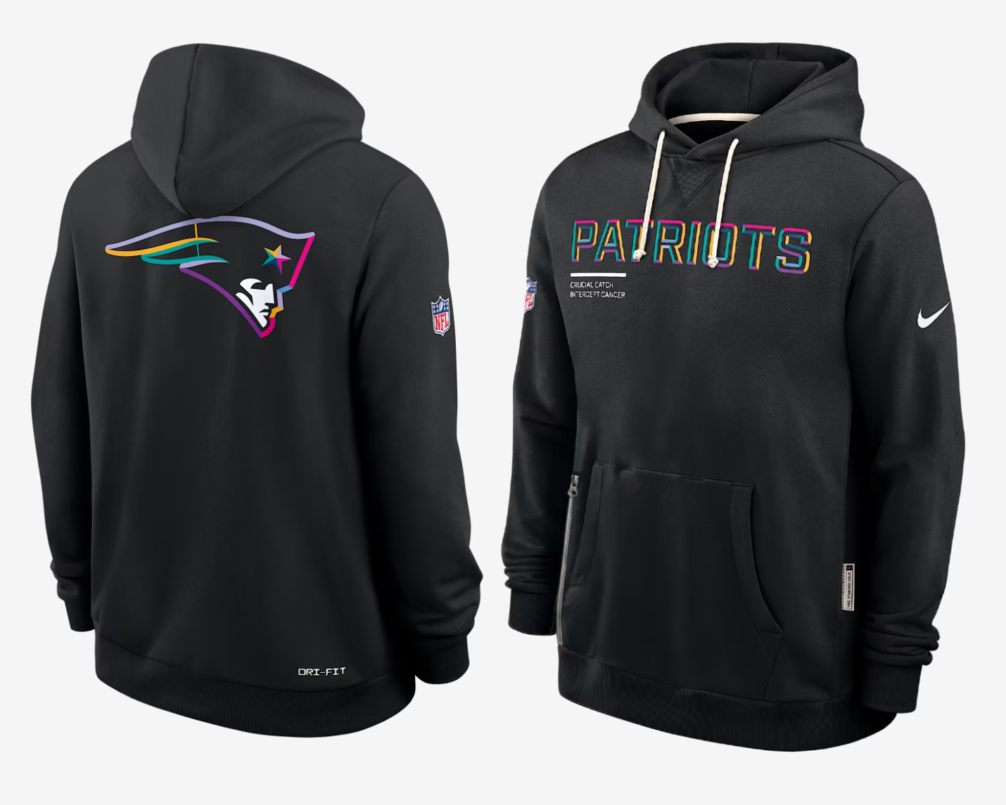 Men New England Patriots black 2025 Nike NFL hoodie